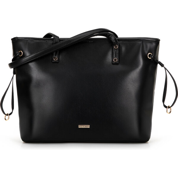 Wittchen Shopperka z ekokože so sťahovacími šnúrkami čierna 100-4Y-203 66066433