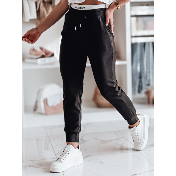 Spodnie dresowe damskie slim fit SPORTIVO czarne Dstreet 64676239