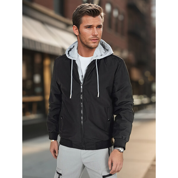 DStreet Pánska prechodná bomberka s kapucňou 64676116