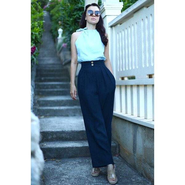 Dámske elegantné nohavice Lotika zo 100% lanu 64742051