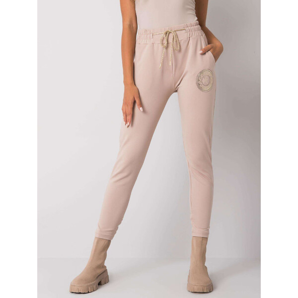 RELEVANCE Púdrové tepláky s lesklým potlačou Larissa RV-DR-7072.26 57948207