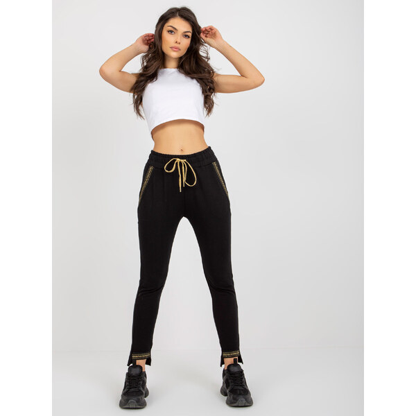 RELEVANCE Čierne tepláky s vreckami RV-DR-6173.71-black 57951540