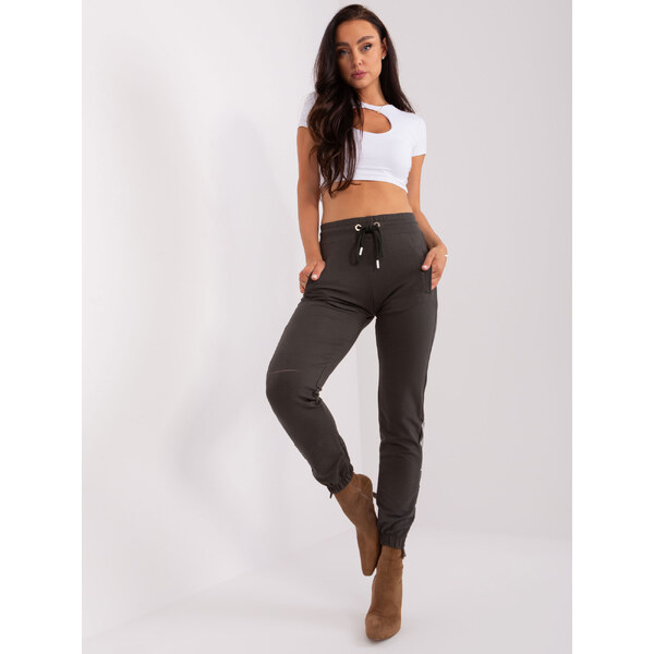 RELEVANCE Khaki dámske tepláky RV-DR-8547.08-dark khaki 57952792