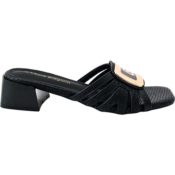 Čierne šľapky Laura Biagiotti Raffia Black 62966570