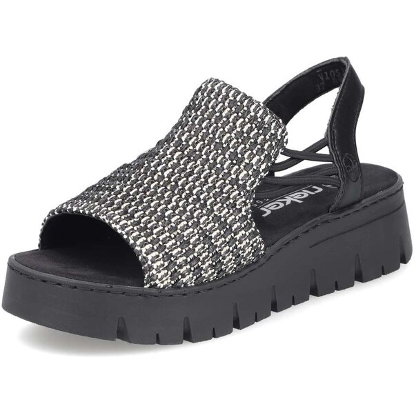 Dámske sandále RIEKER V1051-00 čierna S5 62966519