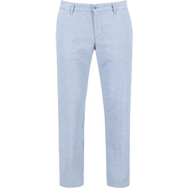 Pánske modré Luxury bavlna-ľan nohavice ALBERTO regular fit 62971775