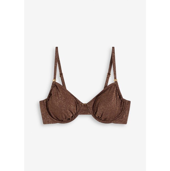bonprix Bikinová podprsenka s kosticami, z lesklého materiálu, farba 62972086