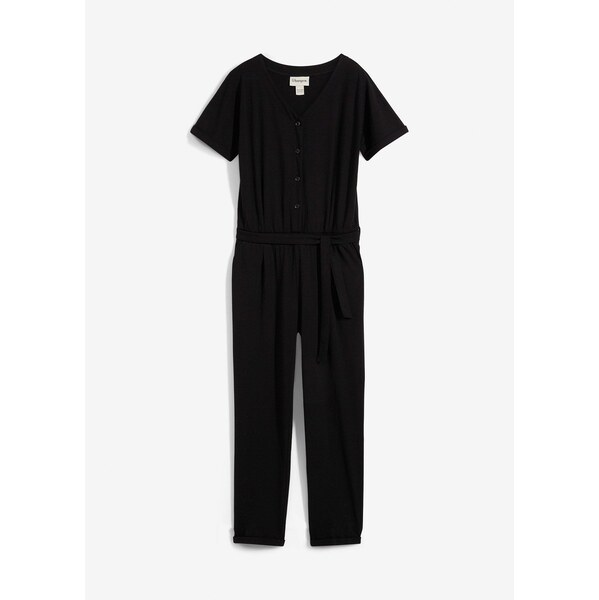 bonprix Džersejový overal s bio bavlnou, farba čierna 62972199