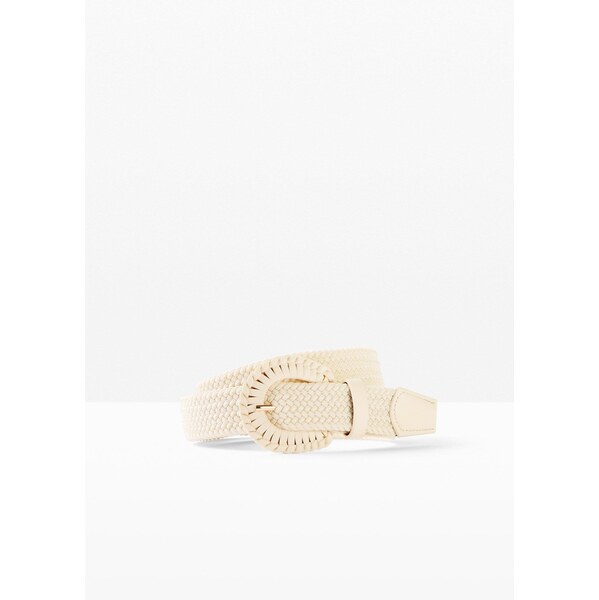 bonprix Strečový prepletaný opasok, farba biela 62972671