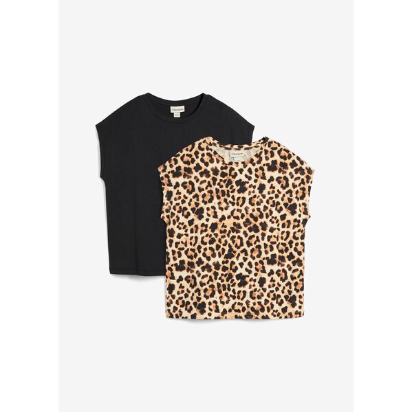 bonprix Tričko z čistej bio bavlny (2 ks v balení), farba čierna 62972984