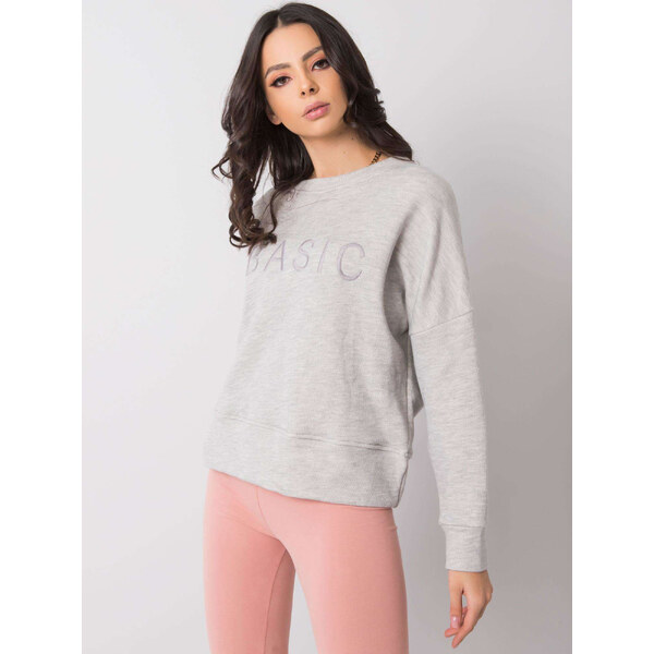 Svetlosivá dámska mikina s nápisom BASIC RV-BL-6080.19-gray 20797557