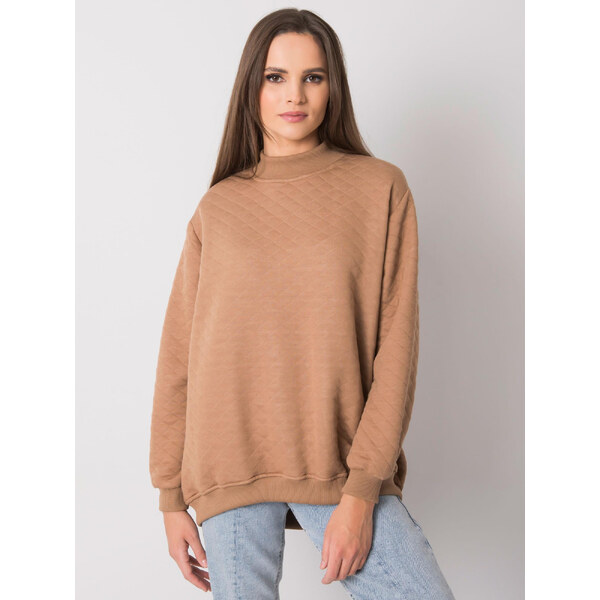 BASIC FEEL GOOD Svetlohnedá dámska prešívaná mikina bez kapucne RV-BL 29265506