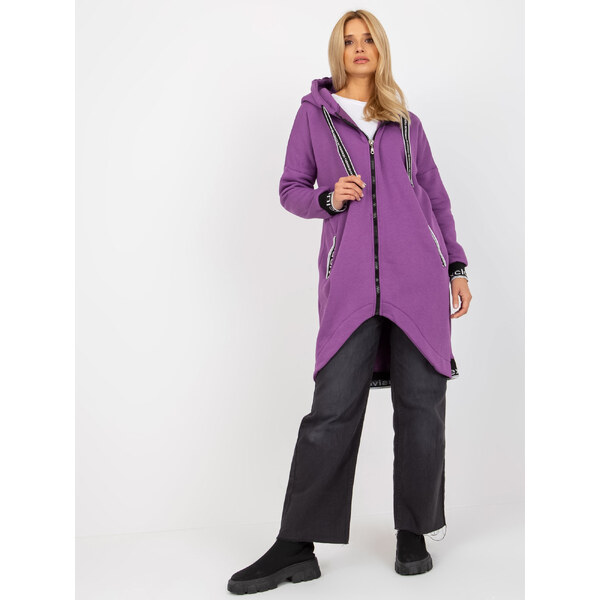 RELEVANCE Fialová dlhá mikina na zips -RV-BL-6832.10-purple 57951017