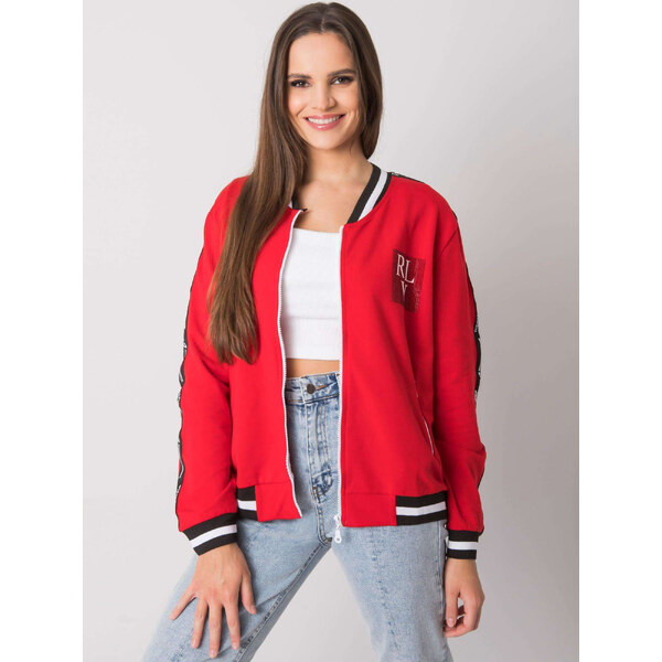 RELEVANCE Červená dámska mikina s potlačou na zips RV-BL-6858.19P-red 61186595