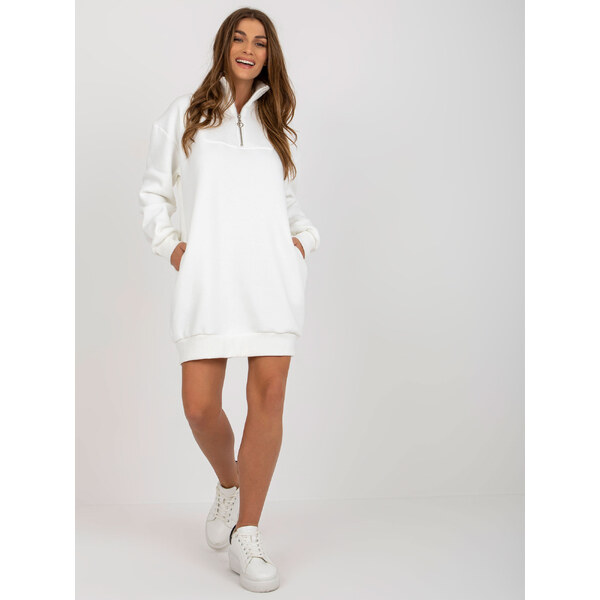 BASIC Smotanové mikinové šaty EM-BL-773.36X-ecru 42212790