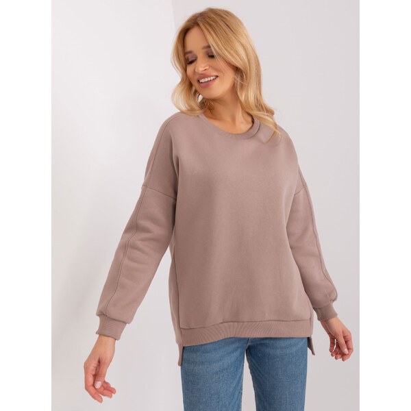 RELEVANCE Tmavobéžová voľná basic mikina RV-BL-8261.51-dark beige 57954492
