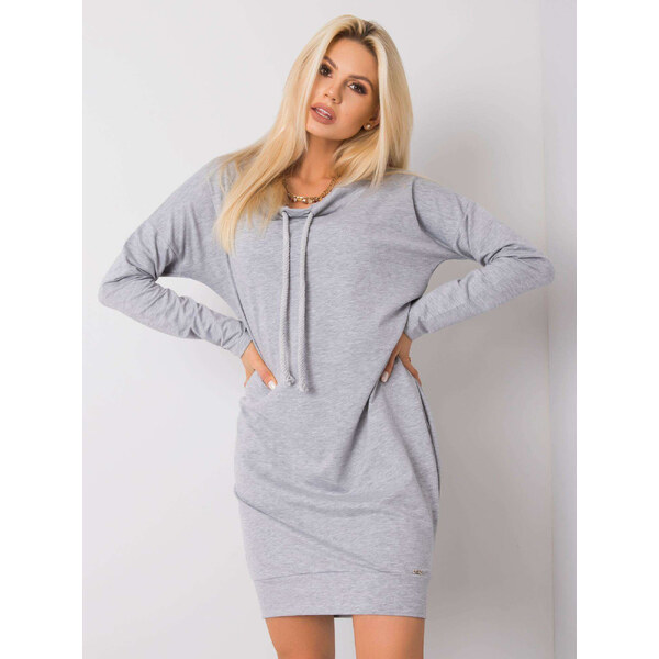 BASIC Šedé mikinové šaty RV-TU-4444.30P-grey 23255594