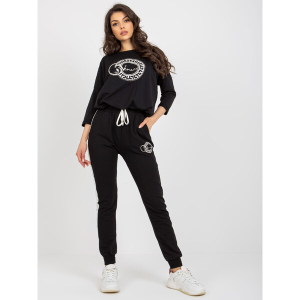 RELEVANCE Čierna tepláková súprava s 3/4 rukávmi RV-KMPL-7719.37-black 57951547