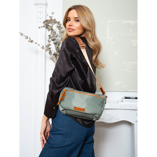 Listonoszka damska z nylonu w zielono-brązowym kolorze - Peterson 62980339