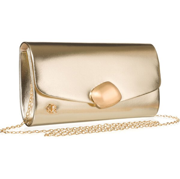 Elegantná svetlo zlatá dámska listová kabelka z ekologickej kože 62980382