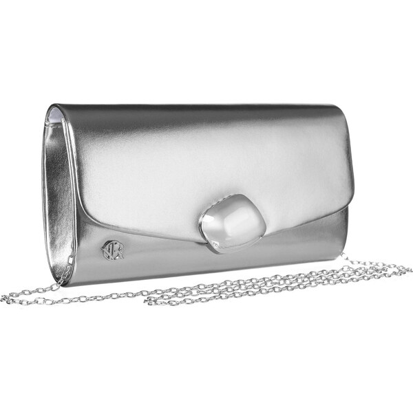 Elegantná strieborná dámska listová kabelka z ekologickej kože Rovicky 62980381