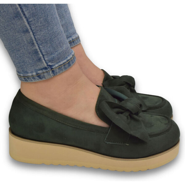 JOHN-C Dámske tmavozelené mokasíny IVETT 62984950