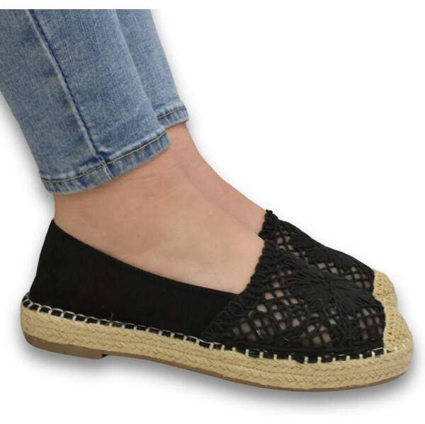 JOHN-C Dámske čierne espadrilky LINDA 62984955