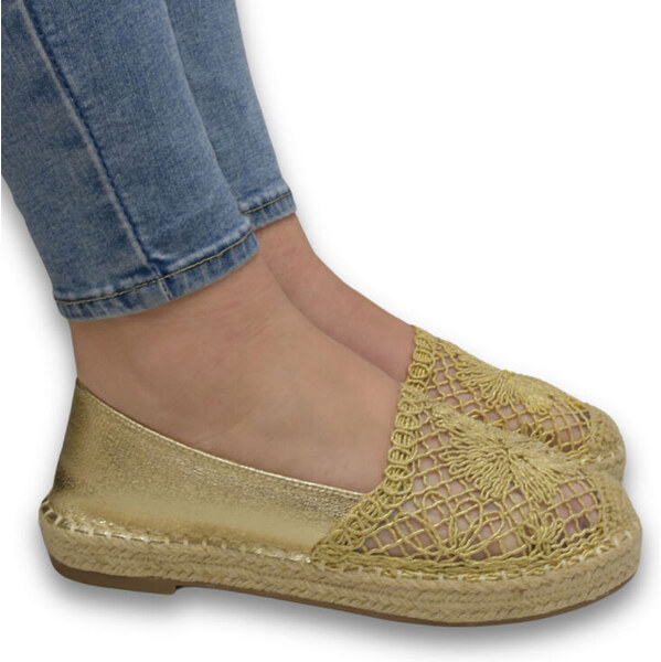 JOHN-C Dámske zlaté espadrilky LINDA 62984953
