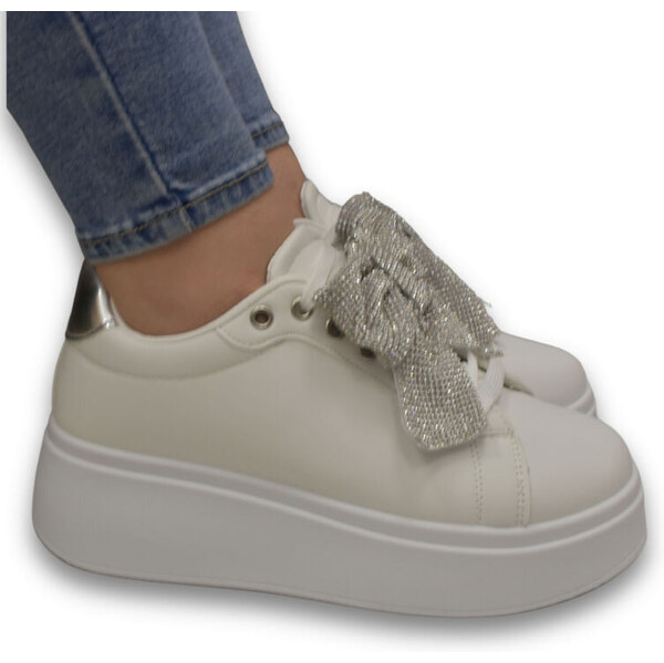 SS Dámske bielo-strieborné tenisky DIADORA 62984965