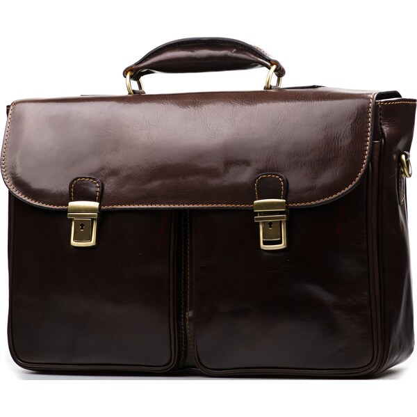 Blaire Pánska kožená aktovka Franky tmavo hnedá 64988114