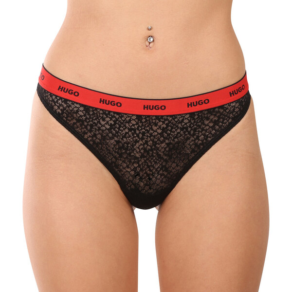 3PACK dámska tangá HUGO čierne (50535265 002) 62985192