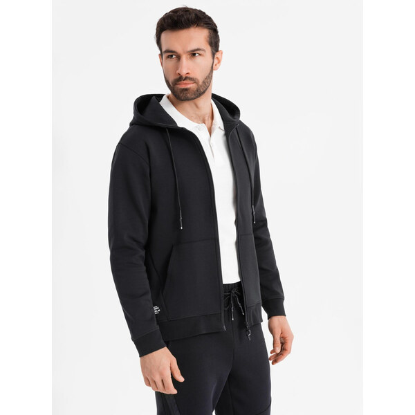 Ombre Unzipped hoodie sweatshirt in streetwear style - black 64790839