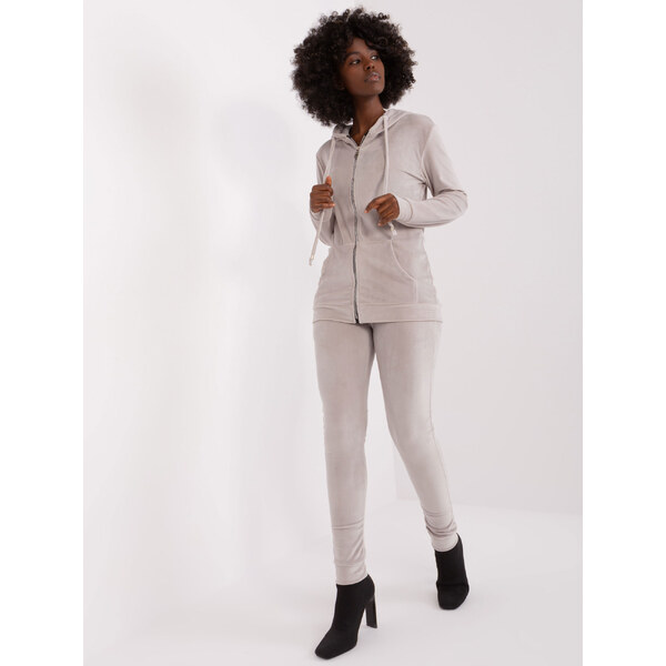 RELEVANCE Svetlosivá velúrová teplákovka llaria RV-KMPL-6087-1.95P 57953968