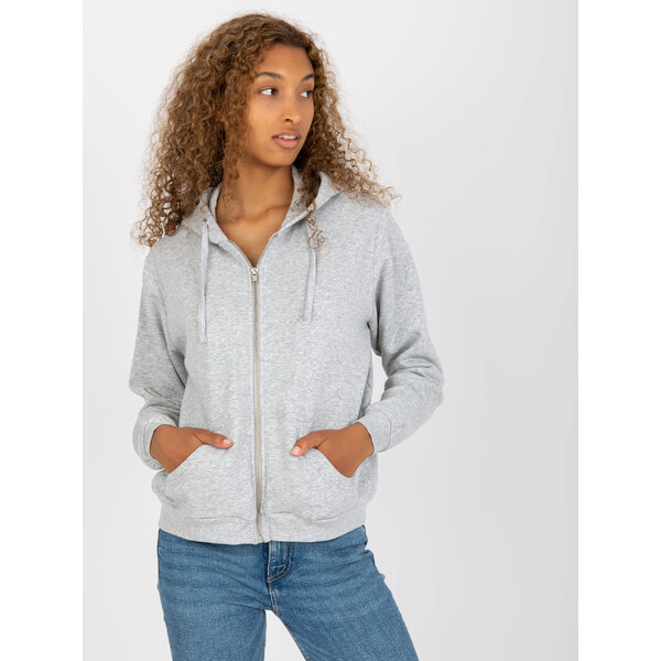 BASIC FEEL GOOD Sivá mikina na zips -B-002.68-grey 34396144