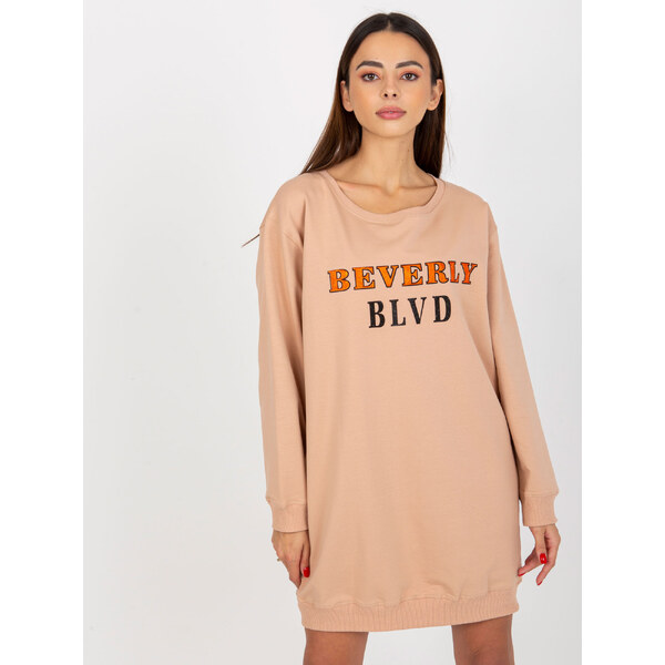 BASIC Béžová dlhá mikina BEVERLY -VI-BL-3075.64P-beige 36785842