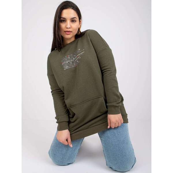 RELEVANCE Khaki dlhá mikina Desiree -RV-BL-7124.01-khaki 57949483