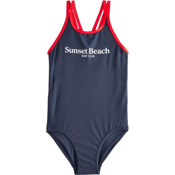 Next Jednodielne plavky tmavomodrá / červená / biela 63156020