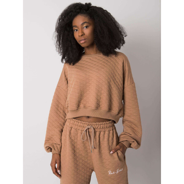 BASIC FEEL GOOD Béžová prešívaná dámska skrátená mikina RV-BL-7450.64 29265549