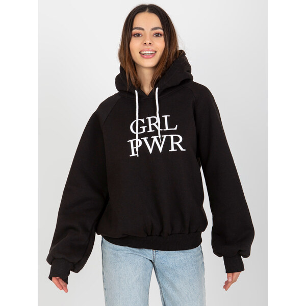 BASIC Čierna zateplená mikina Debby EM-BL-651-2.14X-black 37697506