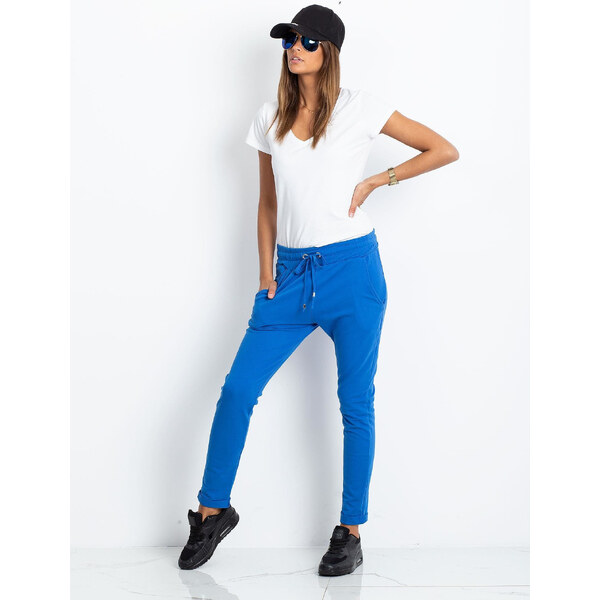 BASIC Dámske modré tepláky -RV-DR-3698.06X-blue 19307280