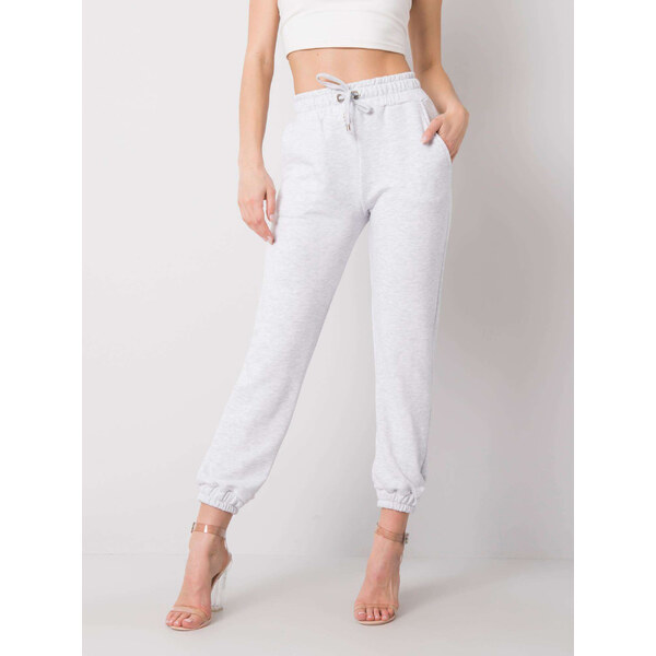 RUE PARIS Svetlo šedé dámske tepláky RV-DR-6120.03P-gray 57951459