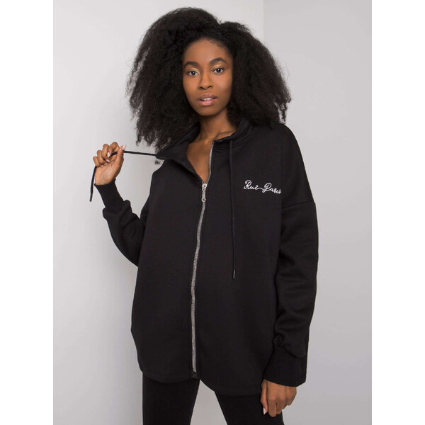 Čierna voľná mikina Jasmine s nápisom Rue Paris RV-BL-7308.49-black 57948815