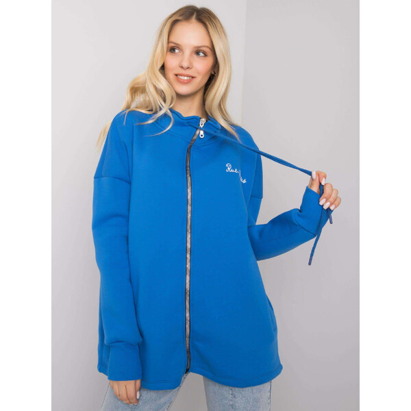 Modrá voľná mikina Jasmine s nápisom Rue Paris V-BL-7308.49-blue 57948817