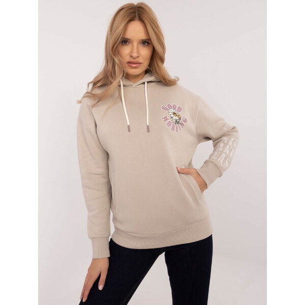 SUBLEVEL Dámska béžová mikina s potlačou D10600T02420K-beige 60418910