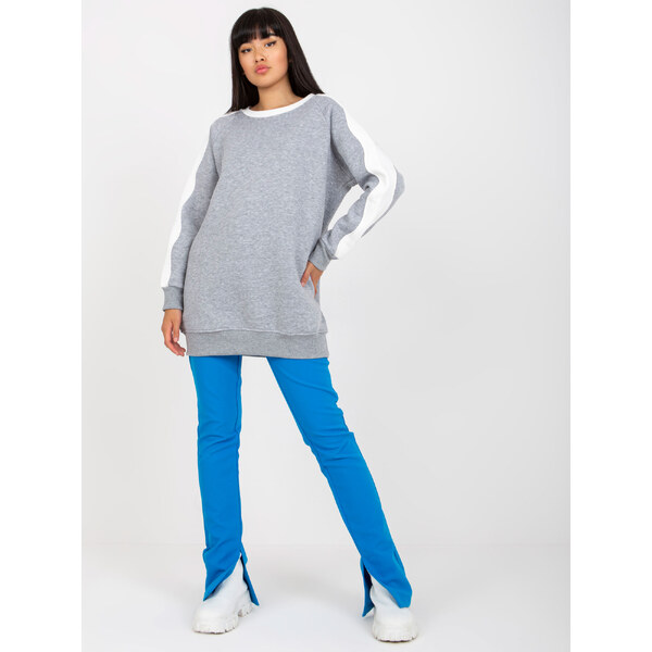 RUE PARIS Sivá oversize tunika RV-TU-8231.78P-grey 57950685