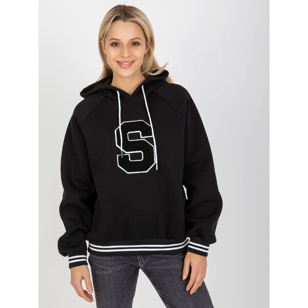 RELEVANCE Čierna dámska mikina s kapucňou RV-BL-8372.04P-black 57951107