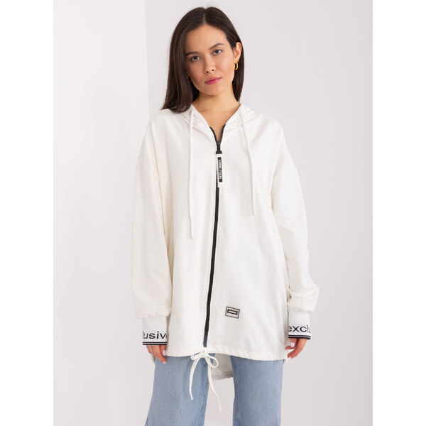 RELEVANCE Smotanová asymetrická mikina na zips -RV-BL-9096.43P-ecru 57953773