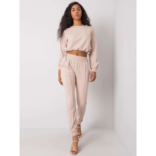 RUE PARIS Béžová dámska tepláková súprava RV-KMPL-6692.70-beige 66149153