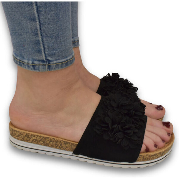 JOHN-C Dámske čierne šľapky BIRKENALI 63013232