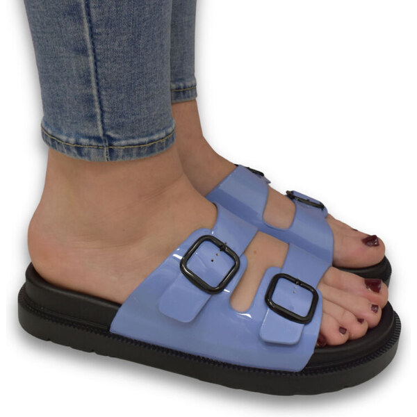 JOHN-C Dámske modré šľapky s prackami LUMINA 63013241